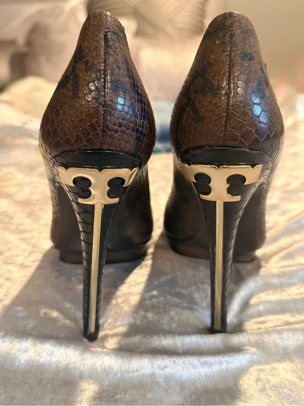 Tory Burch “JUDE” Python-Print Leather High Heel Pump (7)